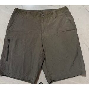 Columbia Omni-Shade Mens Hiking Shorts Sun Protection Olive Green Ripstop Sz 34